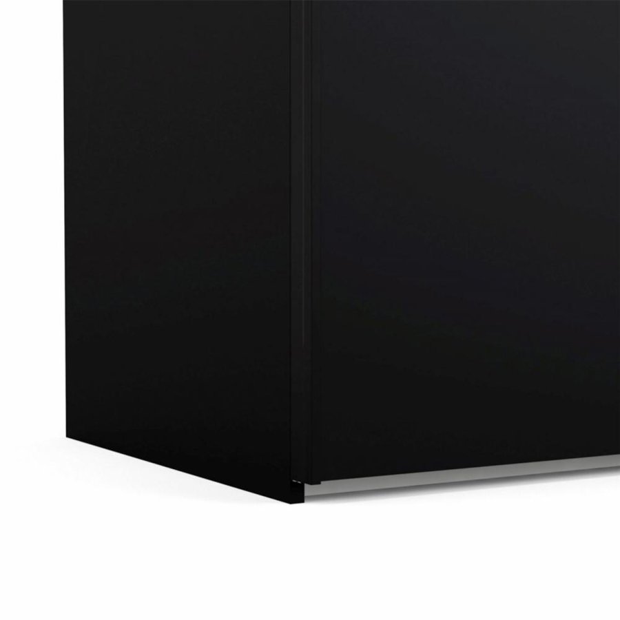 TVILUM Firenze garderobeskab, m. 2 skydelger - sort folie og spnplade