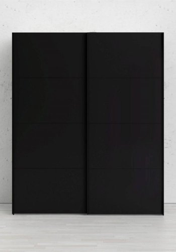 TVILUM Firenze garderobeskab, m. 2 skydelger - sort folie og spnplade