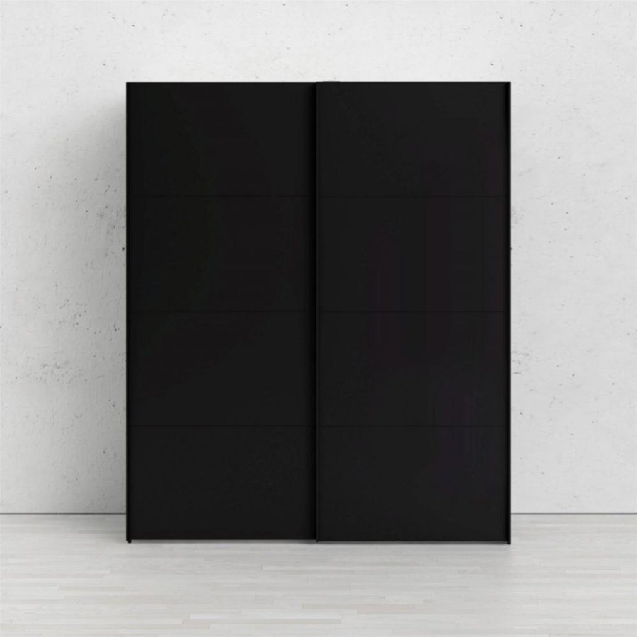 TVILUM Firenze garderobeskab, m. 2 skydelger - sort folie og spnplade
