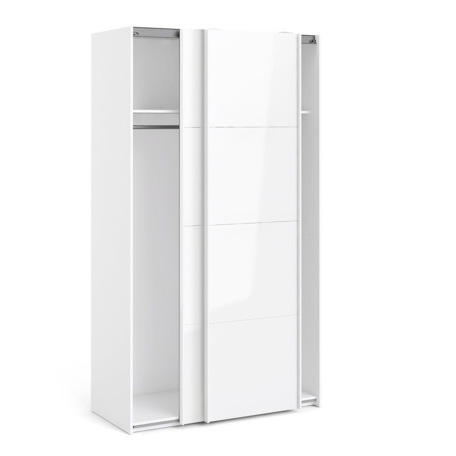 TVILUM Firenze garderobeskab- Hvidt MDF, smal, 2 skydelger