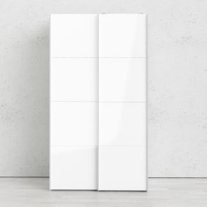 TVILUM Firenze garderobeskab- Hvidt MDF, smal, 2 skydelger