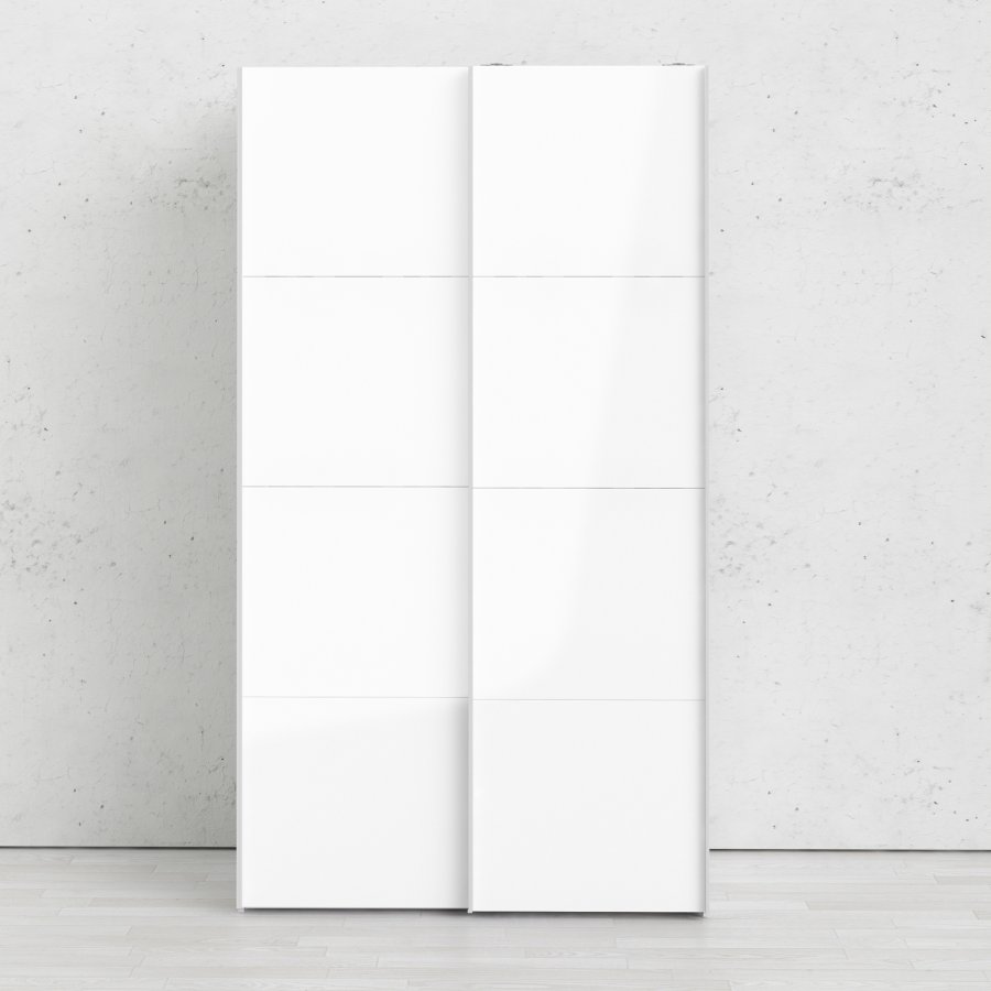 TVILUM Firenze garderobeskab- Hvidt MDF, smal, 2 skydelger