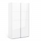 TVILUM Firenze garderobeskab- Hvidt MDF, smal, 2 skydelger