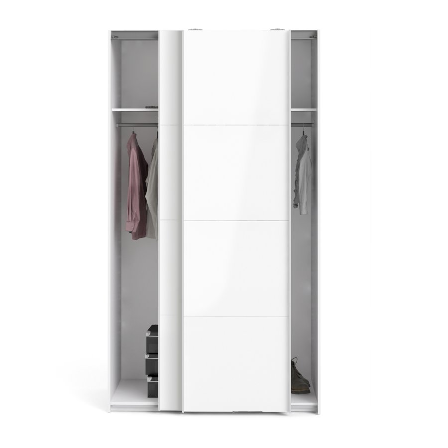 TVILUM Firenze garderobeskab- Hvidt MDF, smal, 2 skydelger