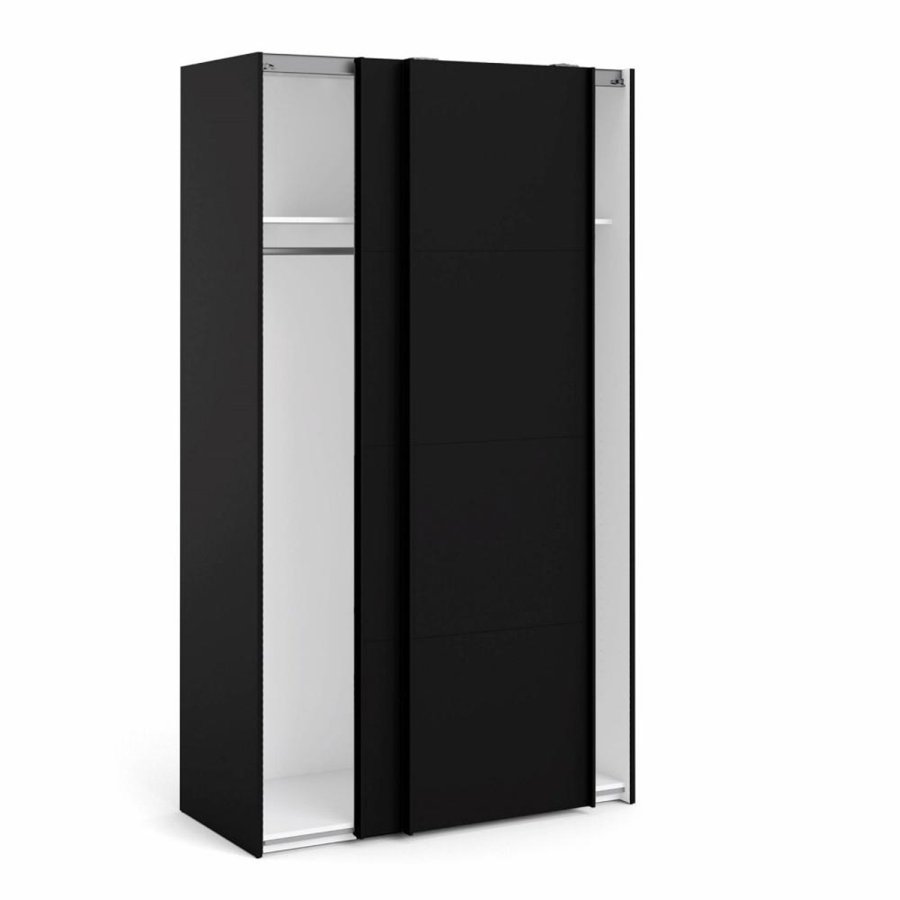 TVILUM Firenze garderobeskab, m. 2 skydelger - sort folie og spnplade