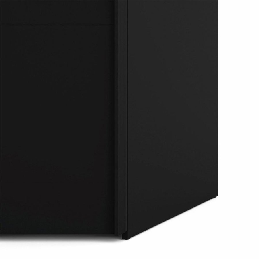 TVILUM Firenze garderobeskab, m. 2 skydelger - sort folie og spnplade