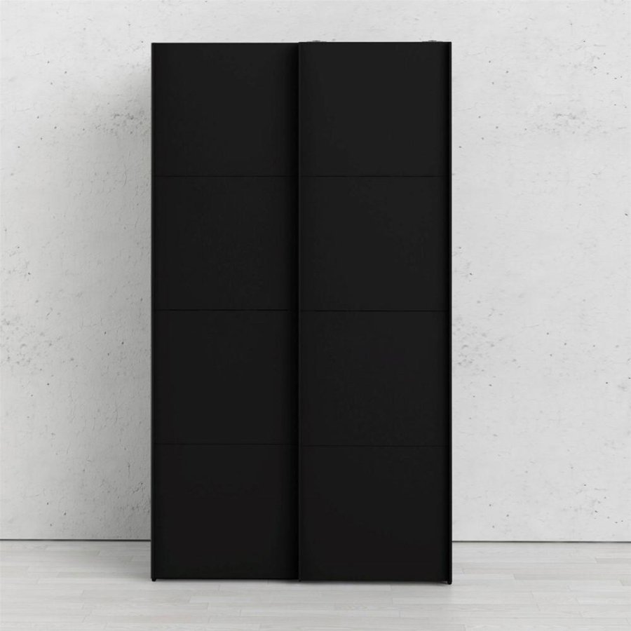 TVILUM Firenze garderobeskab, m. 2 skydelger - sort folie og spnplade