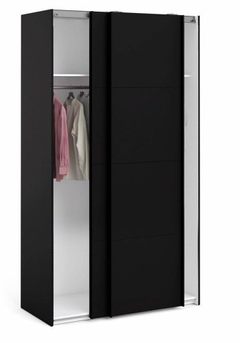 TVILUM Firenze garderobeskab, m. 2 skydelger - sort folie og spnplade