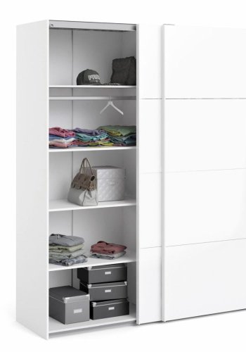 TVILUM Firenze garderobeskab, m. 2 skydelger - hvid folie og spnplade