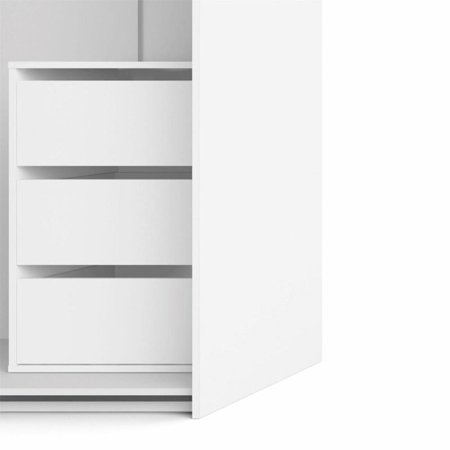 TVILUM Firenze garderobeskab, m. 2 skydelger - hvid folie og spnplade