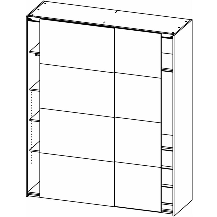 TVILUM Firenze garderobeskab, m. 2 skydelger - hvid folie og spnplade