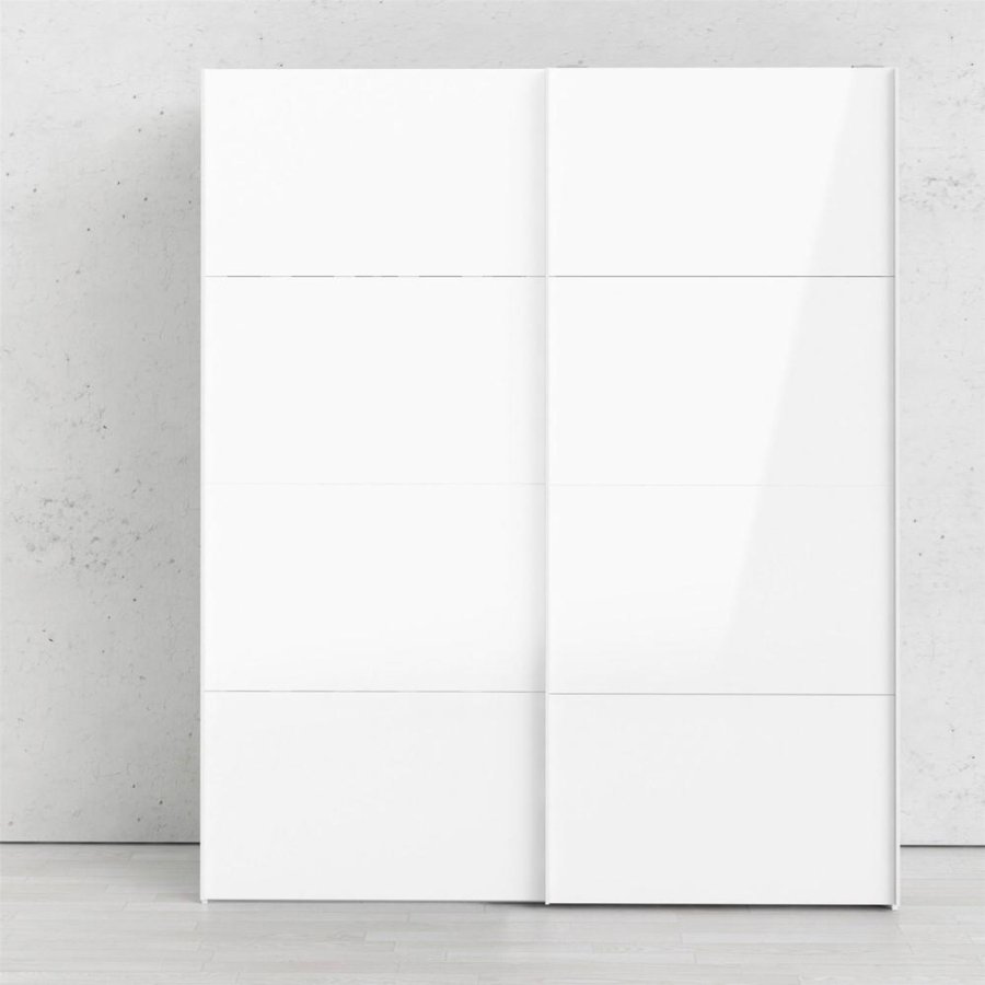 TVILUM Firenze garderobeskab, m. 2 skydelger - hvid folie og spnplade