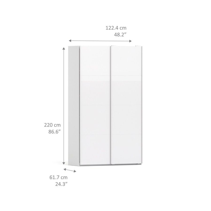 TVILUM Verona Skydedrsskab - hvid hjglans, m. 2 skydedre