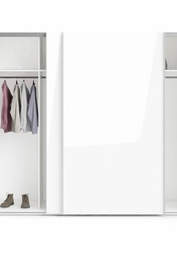 TVILUM Firenze garderobeskab, m. 2 skydelger - hvid folie og spnplade