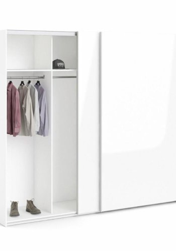 TVILUM Firenze garderobeskab, m. 2 skydelger - hvid folie og spnplade