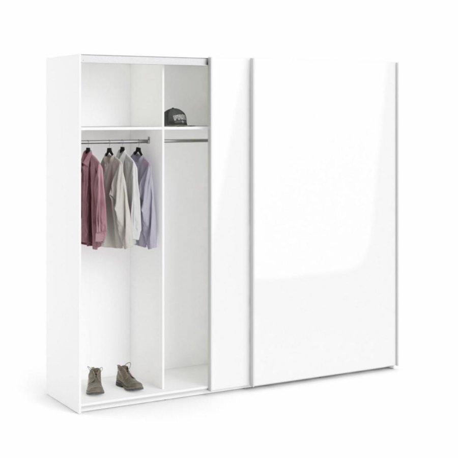 TVILUM Firenze garderobeskab, m. 2 skydelger - hvid folie og spnplade