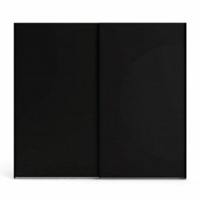 TVILUM Firenze garderobeskab, m. 2 skydelger - sort folie og spnplade