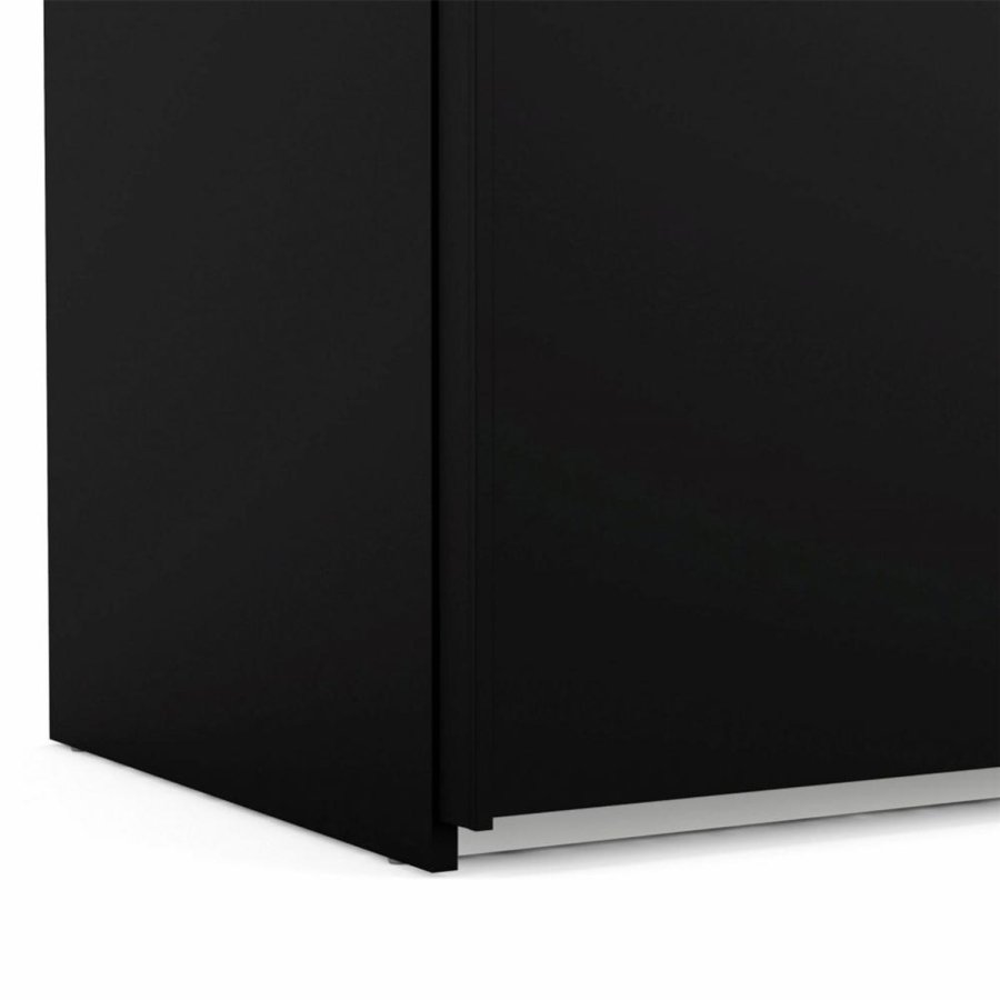 TVILUM Firenze garderobeskab, m. 2 skydelger - sort folie og spnplade