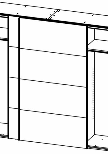 TVILUM Firenze garderobeskab, m. 2 skydelger - sort folie og spnplade