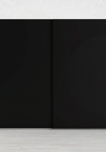 TVILUM Firenze garderobeskab, m. 2 skydelger - sort folie og spnplade