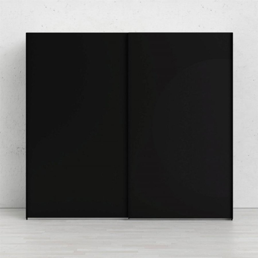 TVILUM Firenze garderobeskab, m. 2 skydelger - sort folie og spnplade