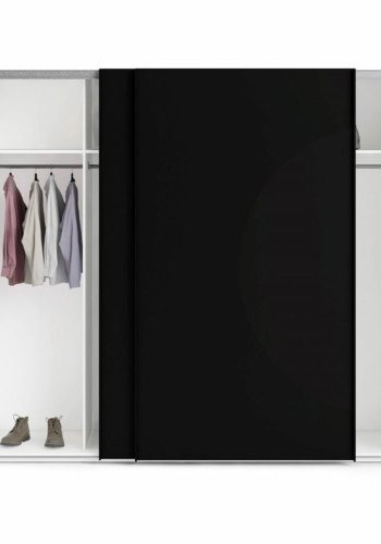TVILUM Firenze garderobeskab, m. 2 skydelger - sort folie og spnplade