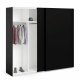 TVILUM Firenze garderobeskab, m. 2 skydelger - sort folie og spnplade
