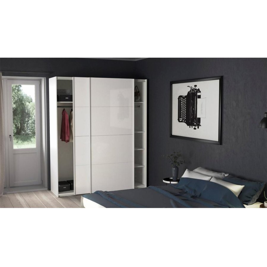 TVILUM Firenze garderobeskab, m. 2 skydelger - hvid folie og spnplade