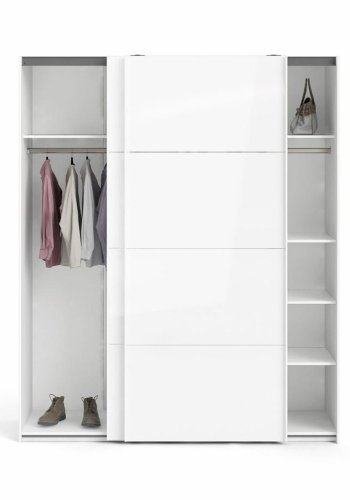 TVILUM Firenze garderobeskab, m. 2 skydelger - hvid folie og spnplade