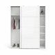 TVILUM Firenze garderobeskab, m. 2 skydelger - hvid folie og spnplade
