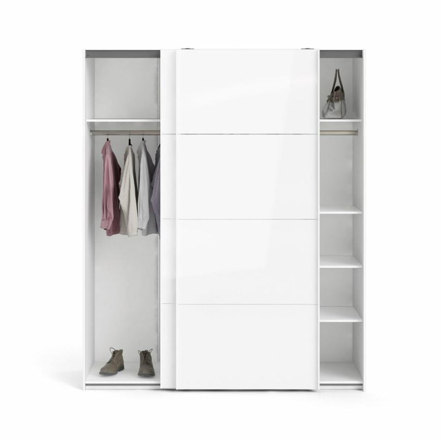 TVILUM Firenze garderobeskab, m. 2 skydelger - hvid folie og spnplade