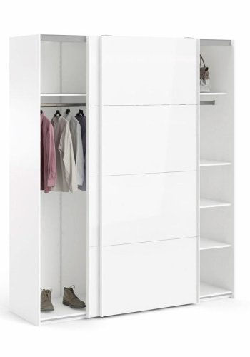 TVILUM Firenze garderobeskab, m. 2 skydelger - hvid folie og spnplade