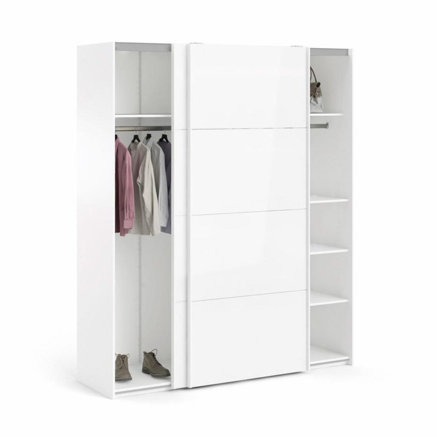 TVILUM Firenze garderobeskab, m. 2 skydelger - hvid folie og spnplade