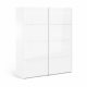 TVILUM Firenze garderobeskab, m. 2 skydelger - hvid folie og spnplade