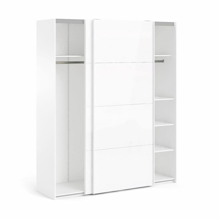 TVILUM Firenze garderobeskab, m. 2 skydelger - hvid folie og spnplade