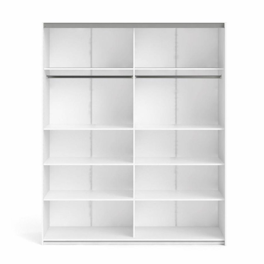 TVILUM Firenze garderobeskab, m. 2 skydelger - hvid folie og spnplade