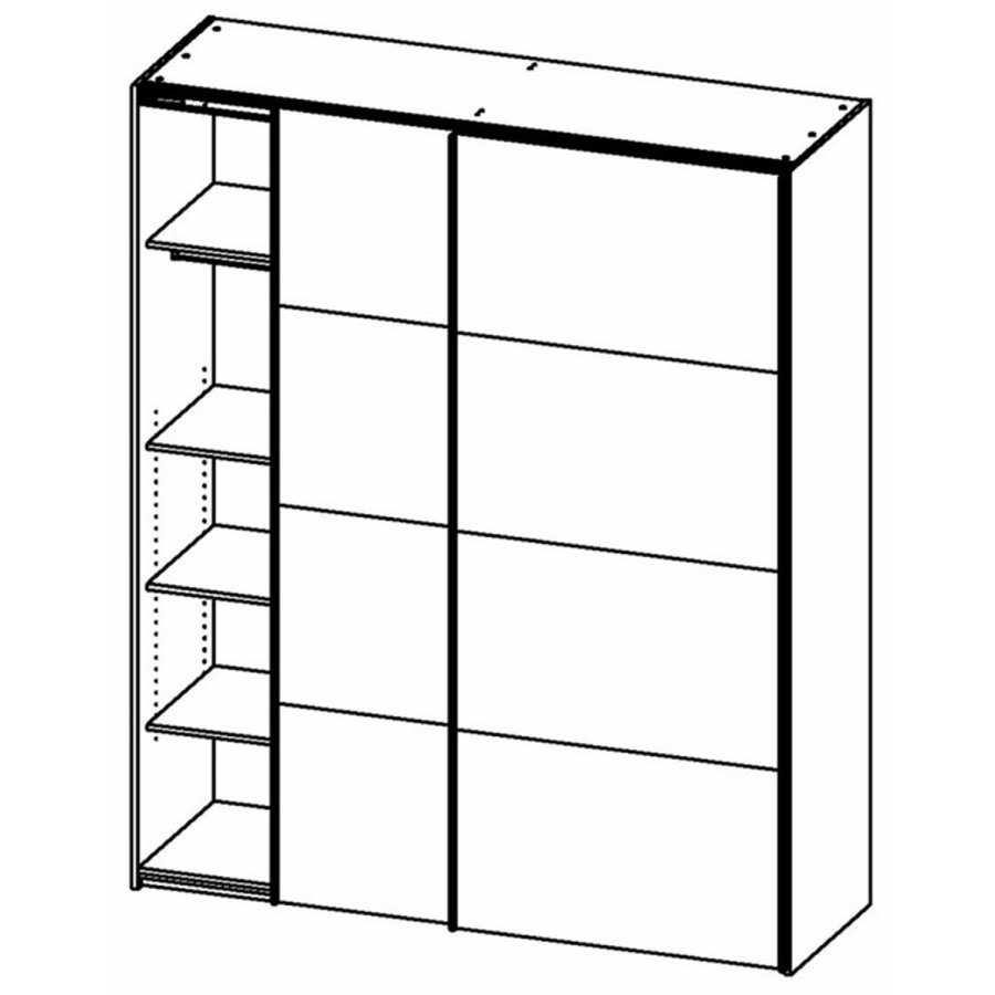 TVILUM Firenze garderobeskab, m. 2 skydelger - hvid folie og spnplade