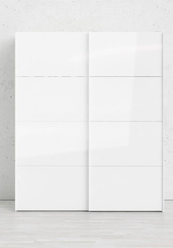 TVILUM Firenze garderobeskab, m. 2 skydelger - hvid folie og spnplade