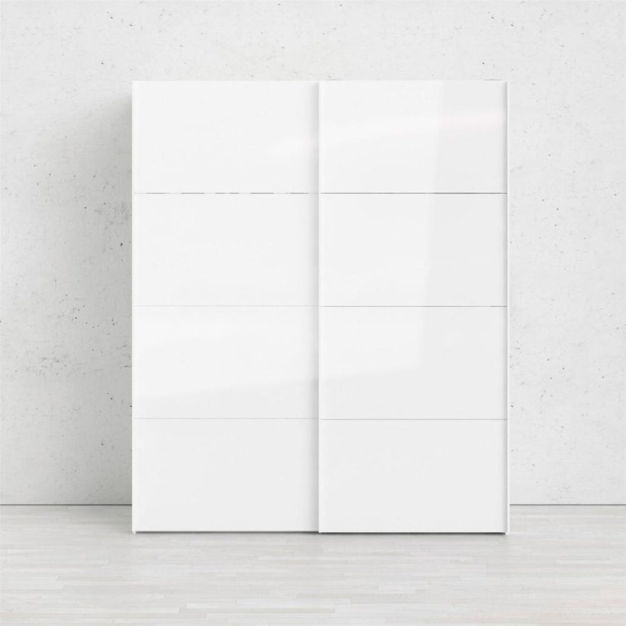 TVILUM Firenze garderobeskab, m. 2 skydelger - hvid folie og spnplade