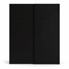 TVILUM Firenze garderobeskab, m. 2 skydelger - sort folie og spnplade