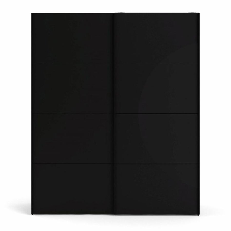 TVILUM Firenze garderobeskab, m. 2 skydelger - sort folie og spnplade