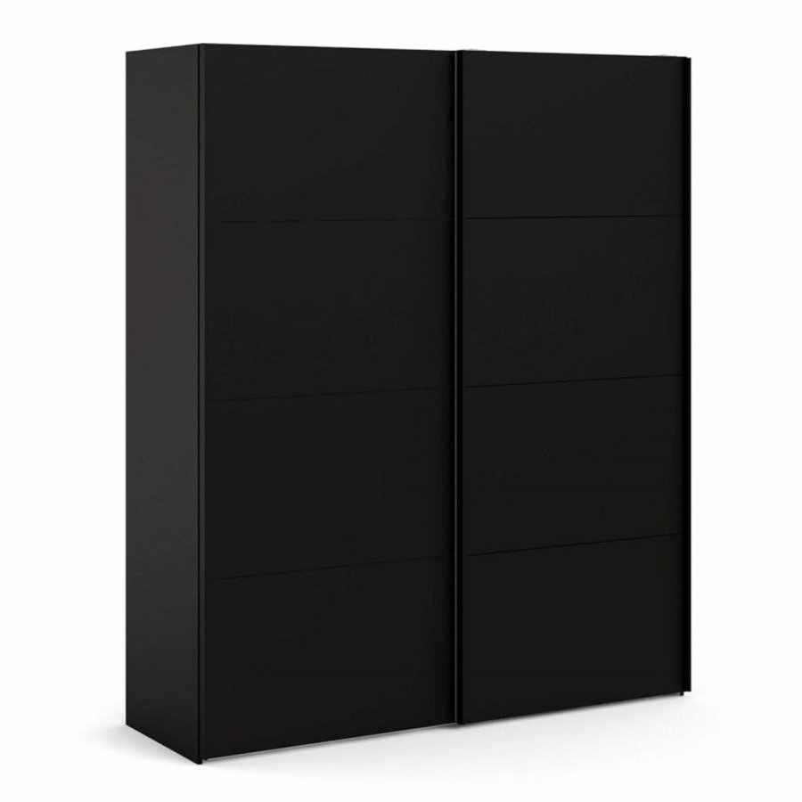 TVILUM Firenze garderobeskab, m. 2 skydelger - sort folie og spnplade