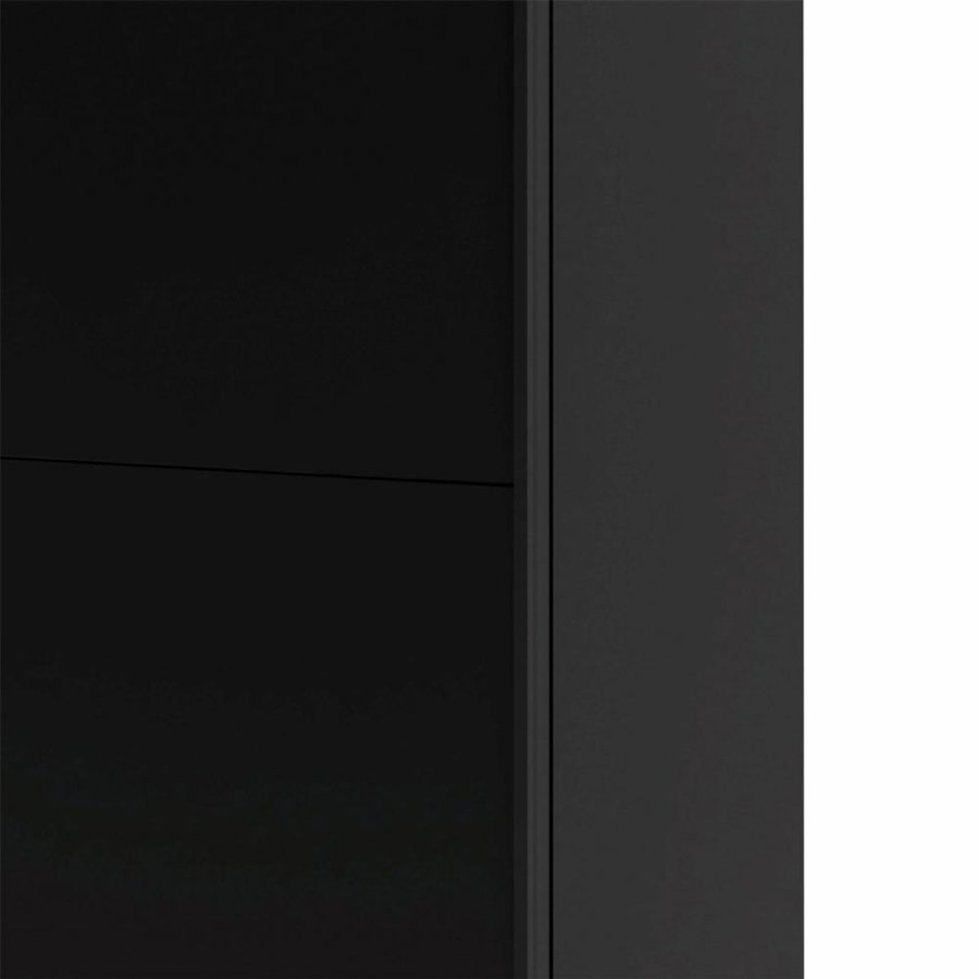 TVILUM Firenze garderobeskab, m. 2 skydelger - sort folie og spnplade