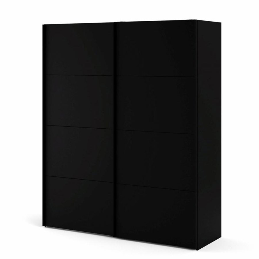 TVILUM Firenze garderobeskab, m. 2 skydelger - sort folie og spnplade