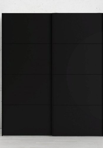 TVILUM Firenze garderobeskab, m. 2 skydelger - sort folie og spnplade