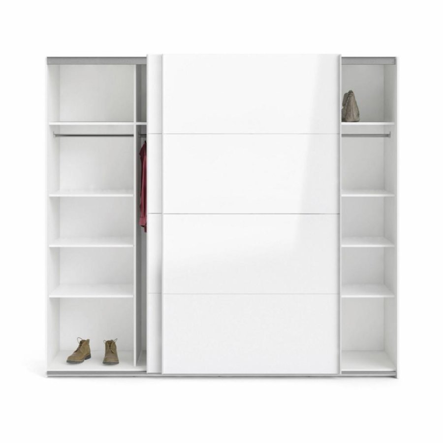 TVILUM Firenze garderobeskab, m. 2 skydelger - hvid folie og spnplade