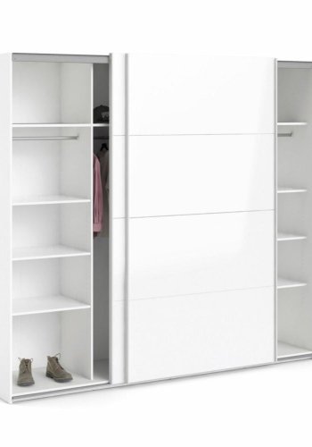 TVILUM Firenze garderobeskab, m. 2 skydelger - hvid folie og spnplade