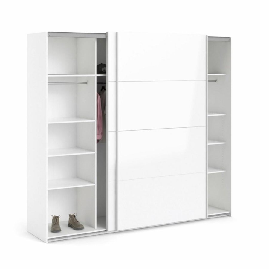 TVILUM Firenze garderobeskab, m. 2 skydelger - hvid folie og spnplade