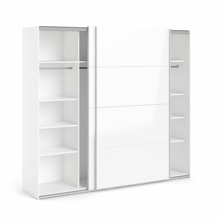 TVILUM Firenze garderobeskab, m. 2 skydelger - hvid folie og spnplade