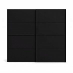 TVILUM Firenze garderobeskab, m. 2 skydelger - sort folie og spnplade